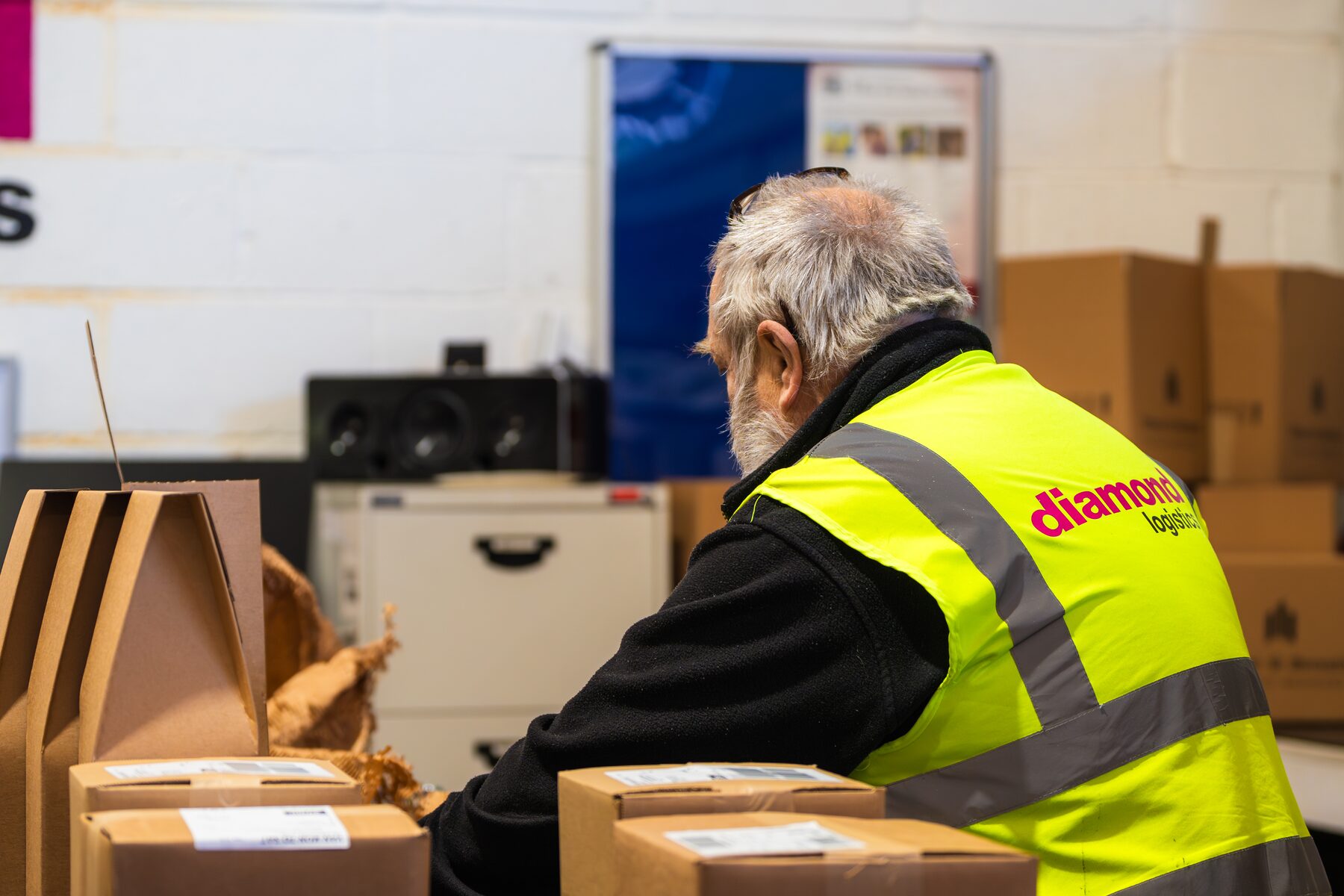 Reilly's team member picking and packing an order at our Leicester-area fulfilment centre