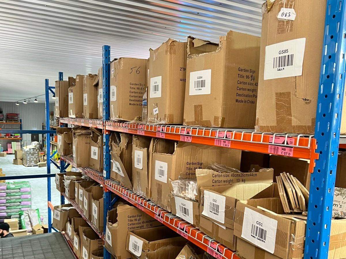 Client stock labelled and shelved at our central Midlands warehouse